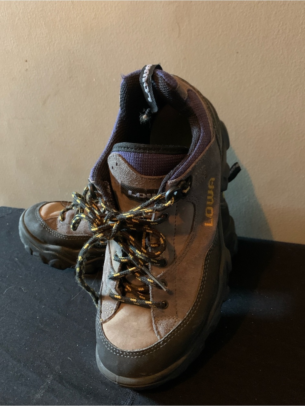 Lowa Men's Brown and Black Hiking Boots